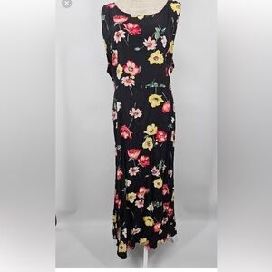 Floral Black Maxi Dress 3X 100%rayon